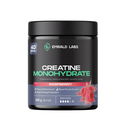 Flavoured Creatine Monohydrate (1) & EL-Crea-Mono-FLAV-40srv-Rasp