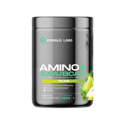 Amino+ | EAA/BCAA (7) & EMRALD-Amino+-60Srv-Pear