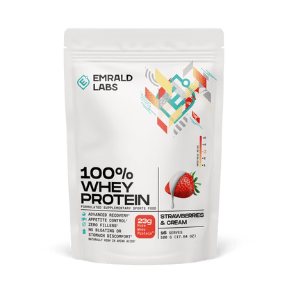 100% Whey Protein (39) & Emrald-100%Whey-500g-Straw